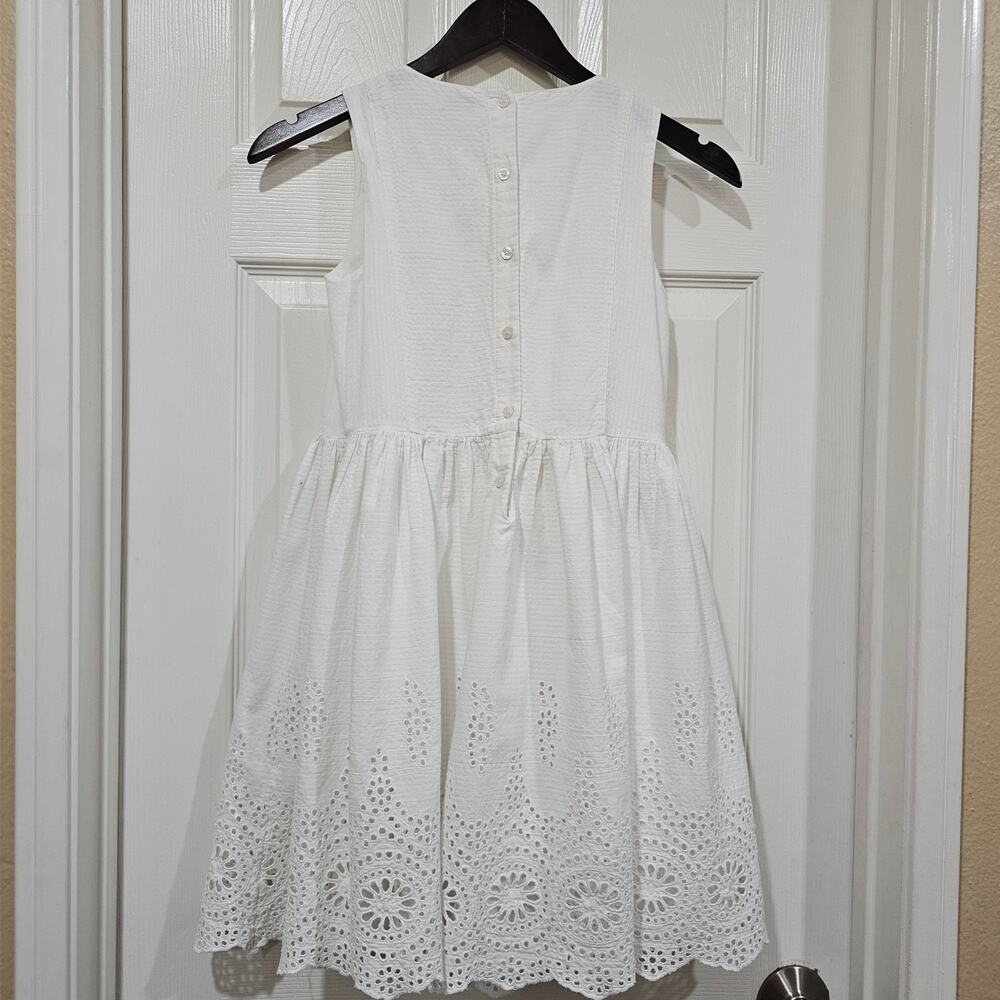 Vineyard Vines Girls White Eyelet Lined Dress Coastal Cottagecore Size 12 - Picture 3 of 8